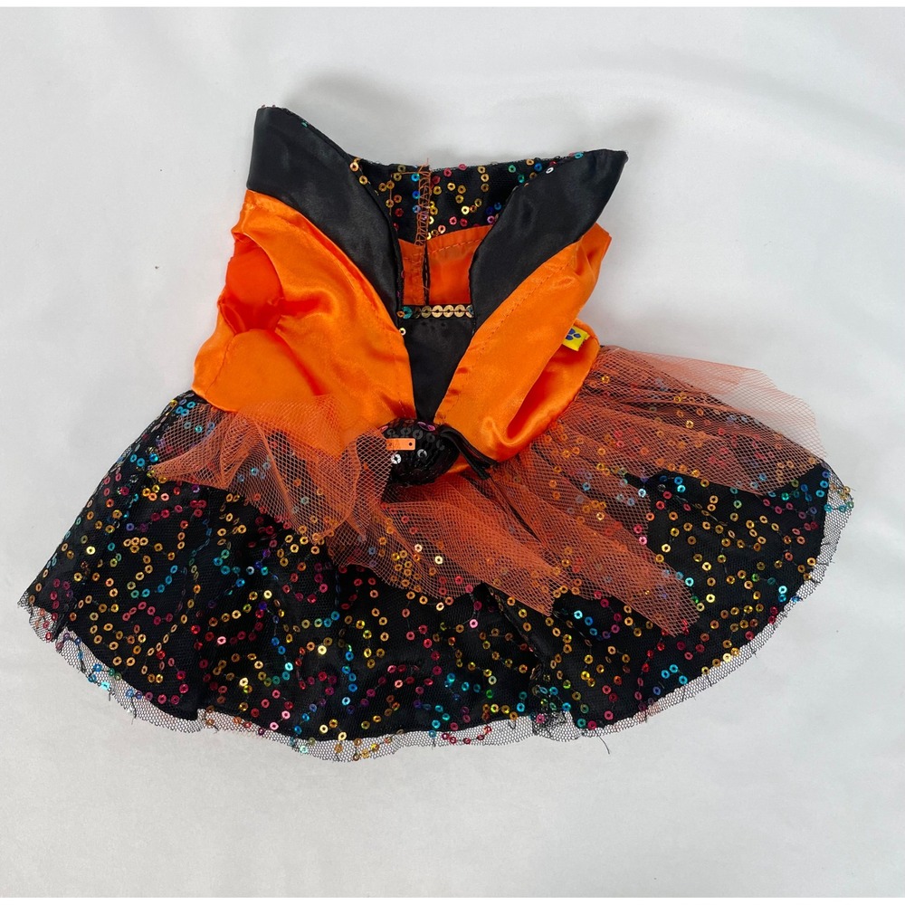 Build-A-Bear BAB Orange Black Tulle Dress Spider